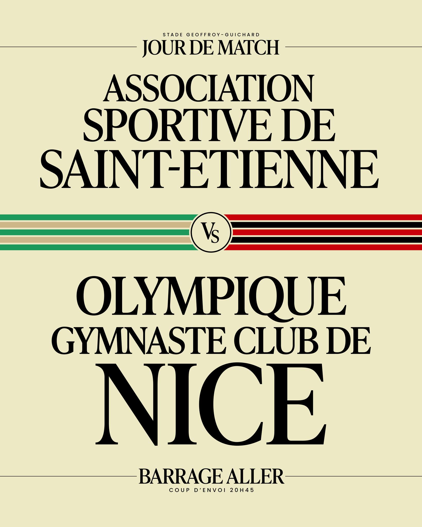 Barrage décisif : Saint-Étienne – Nice, Pronofase.com